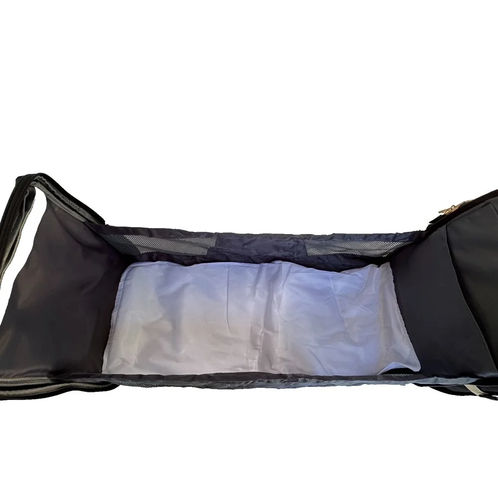 Diaper Bag Backpack Black Portable Bassinet Changing Station Insulated Pockets